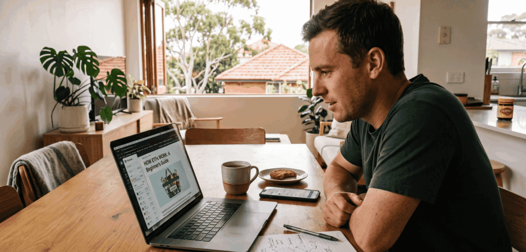 Australian investor learning how ETFs work